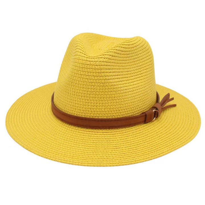 Straw-woven Breathable Casual Straw Hat Yellow M