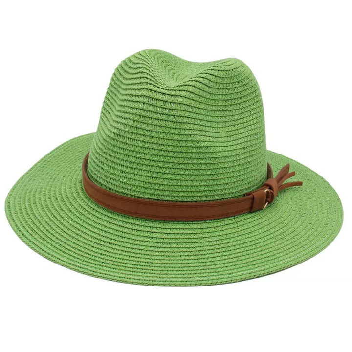 Straw-woven Breathable Casual Straw Hat Grass Green M