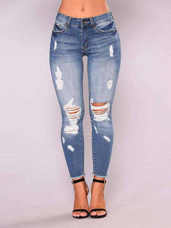 Damejeans med stretch og ankelløft