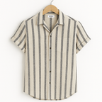 Castello Striped Linen Shirt White