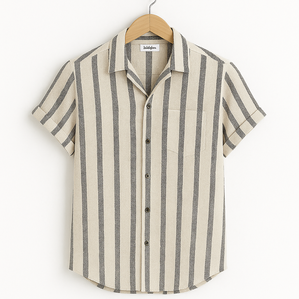 Men's Striped Linen Shirt - Castello Style