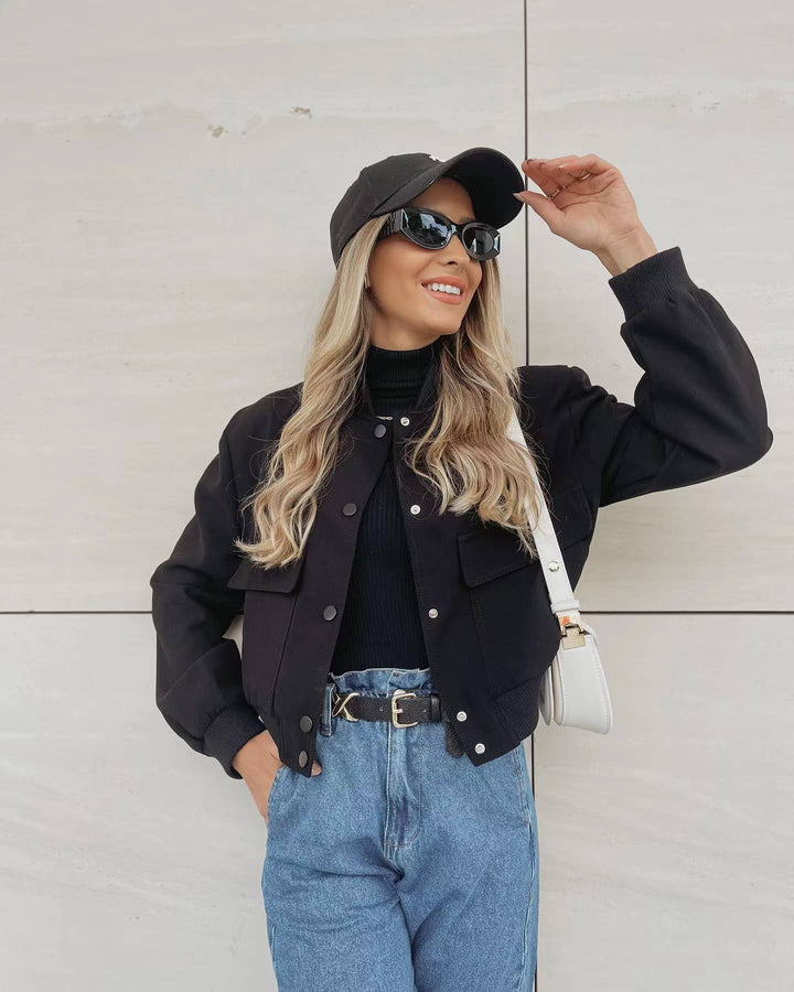 Stylish Bomber Jacket for Trendy Looks Black