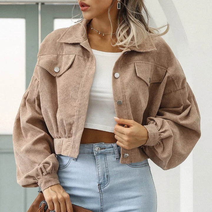 Stylish Corduroy Bomber Jacket for Women