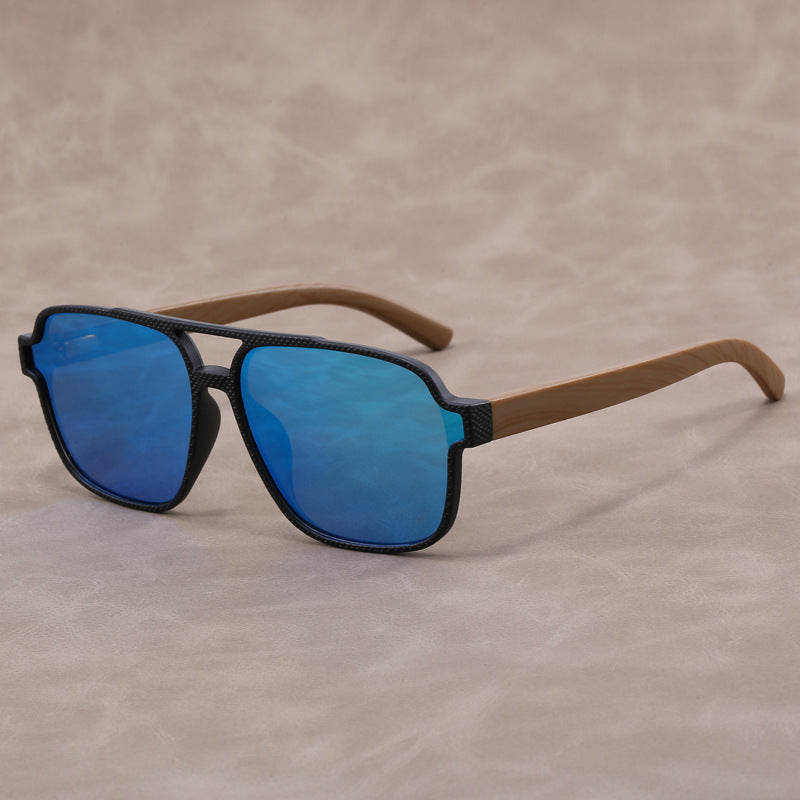 Stylish Oak Wood Sunglasses Blue