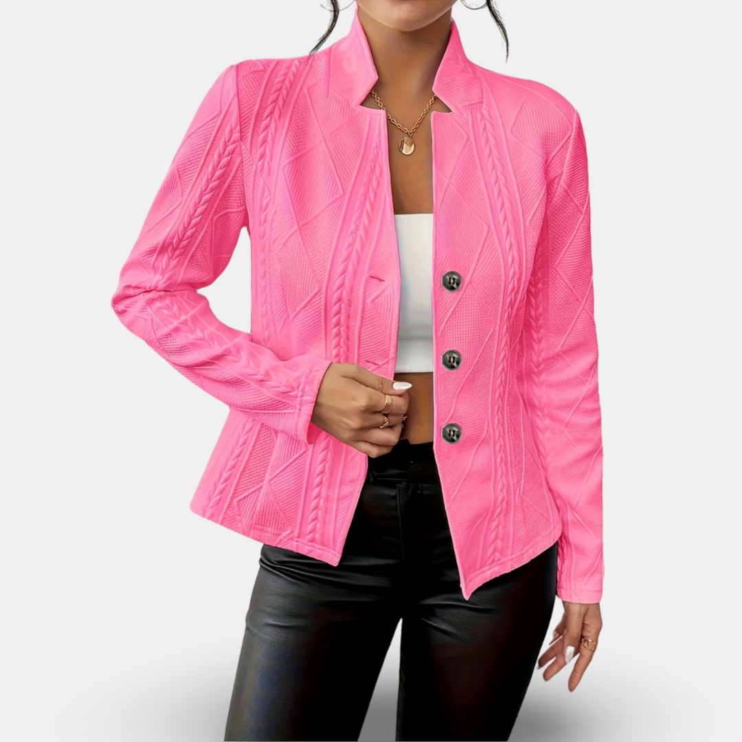 Stylish Tailored Cardigan for Women - Flattering Fit Blushing Pink