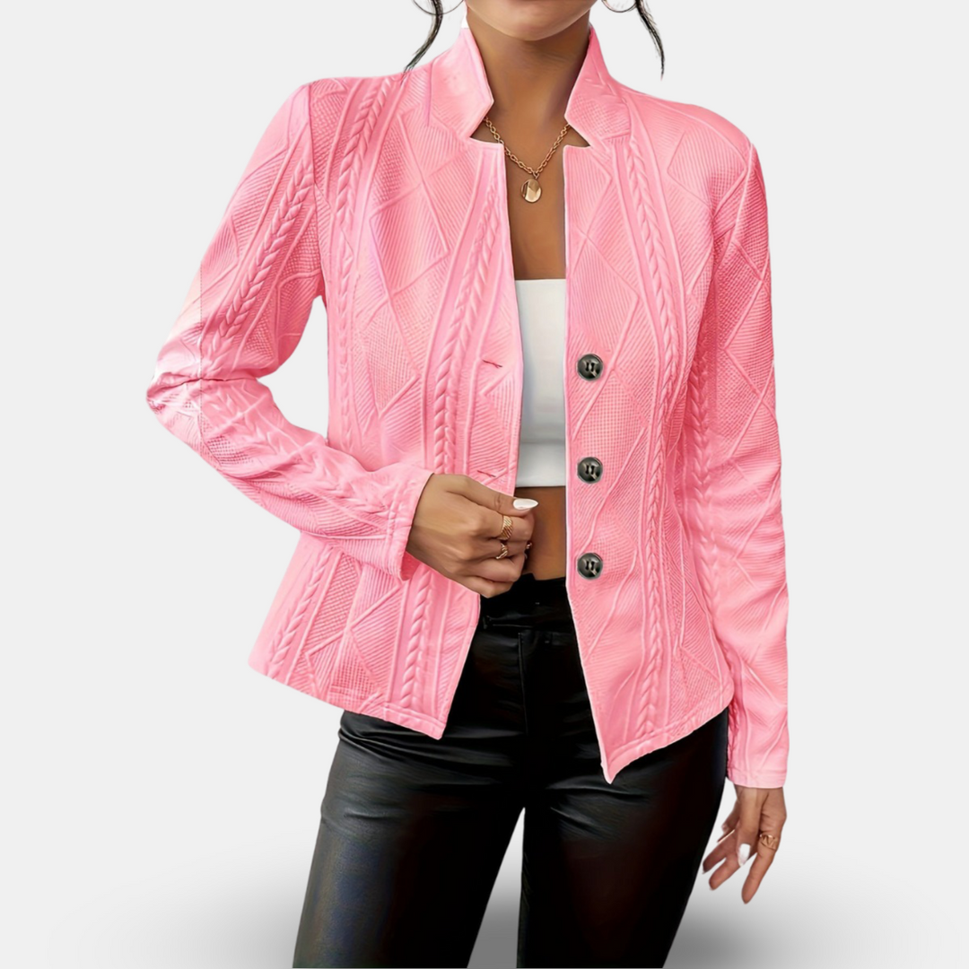Stylish Tailored Cardigan for Women - Flattering Fit Pink