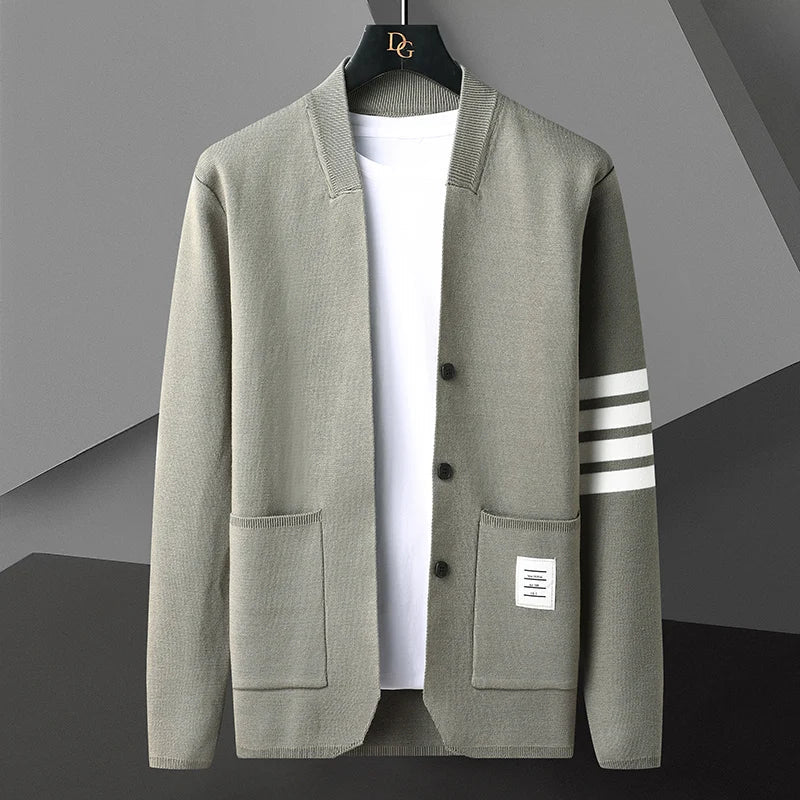 Stylish Varsity Cardigan with Unique Details for Casual Wear Green