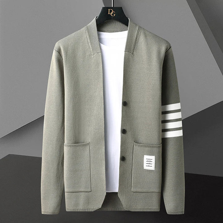 Stylish Varsity Cardigan with Unique Details for Casual Wear Green