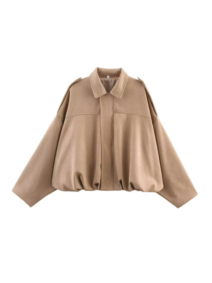 Suede Textured Pilot Jacket for Stylish Comfort Khaki