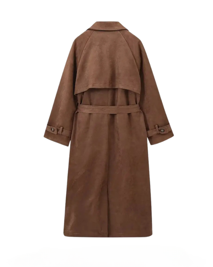 Suede Trench Coat for Stylish Elegance