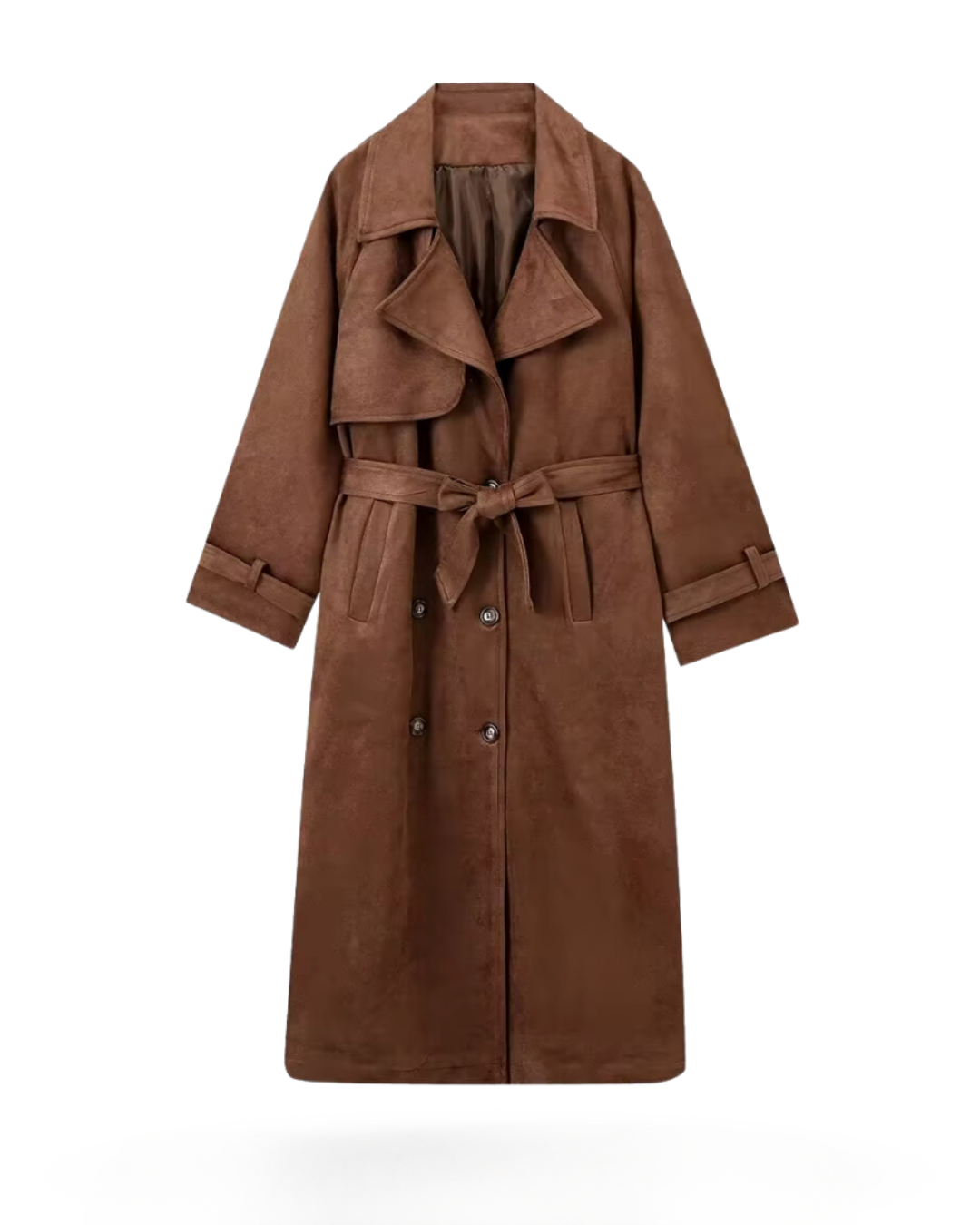 Suede Trench Coat for Stylish Elegance