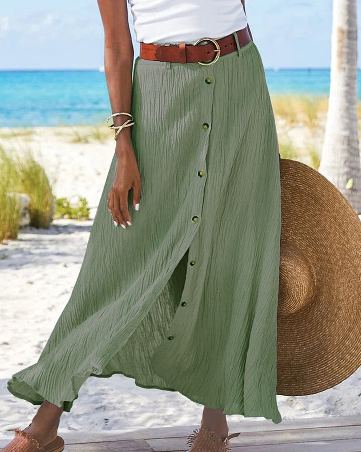 Women's Flowy Buttoned Maxi Skirt | Casual Chic Style-MODAUTLET