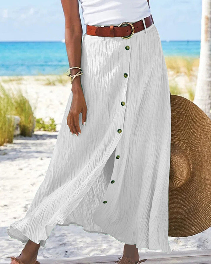 Women's Flowy Buttoned Maxi Skirt | Casual Chic Style-MODAUTLET