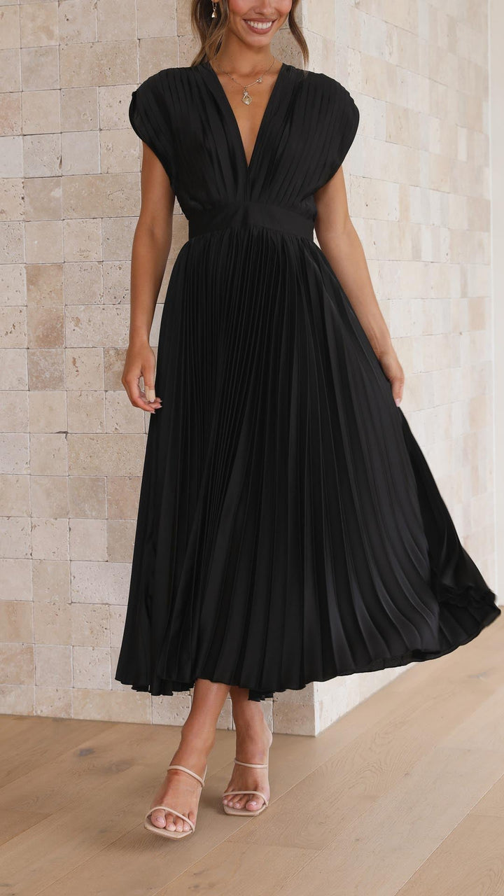 Women's Elegant Pleated Maxi Dress-MODAUTLET