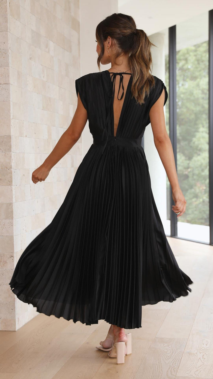 Women's Elegant Pleated Maxi Dress-MODAUTLET
