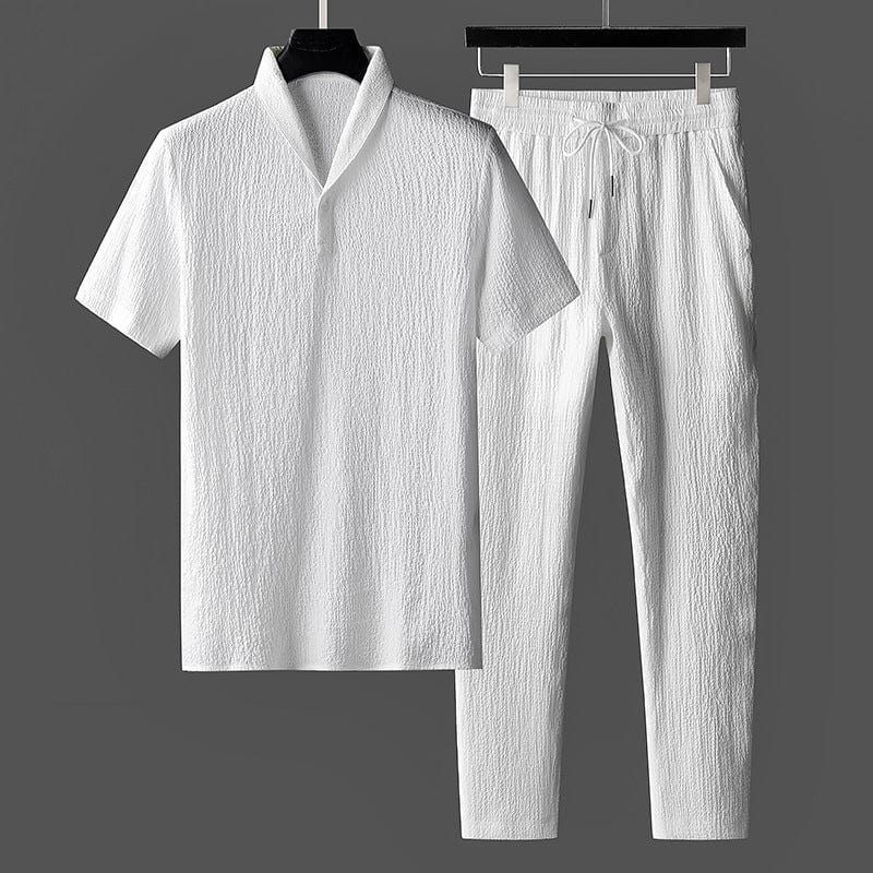 Cotton Casual Loungewear Set For Home Comfort Everyday White