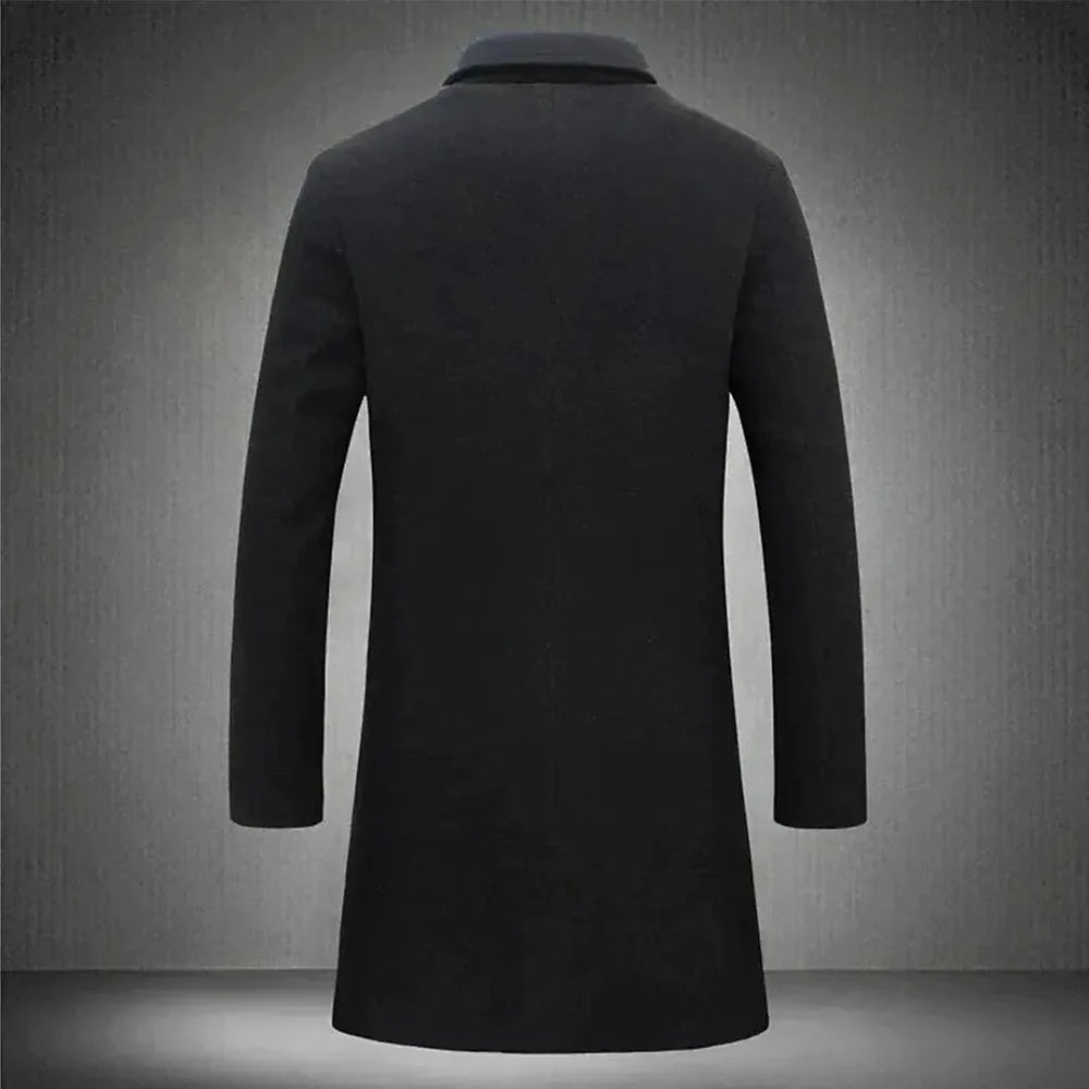 Tailored Longline Wool Overcoat-MODAUTLET