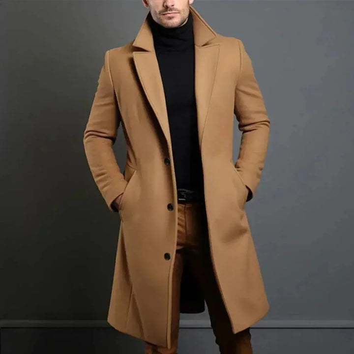 Tailored Longline Wool Overcoat-MODAUTLET