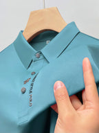 Men's Wrinkle-Free Polo T-Shirt Pale Blue