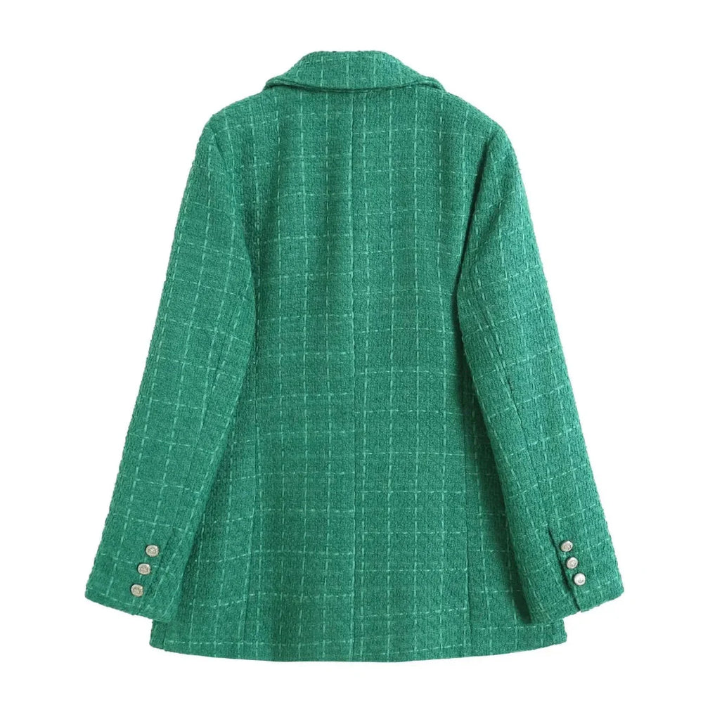 Textured Double-Breasted Jacket-MODAUTLET