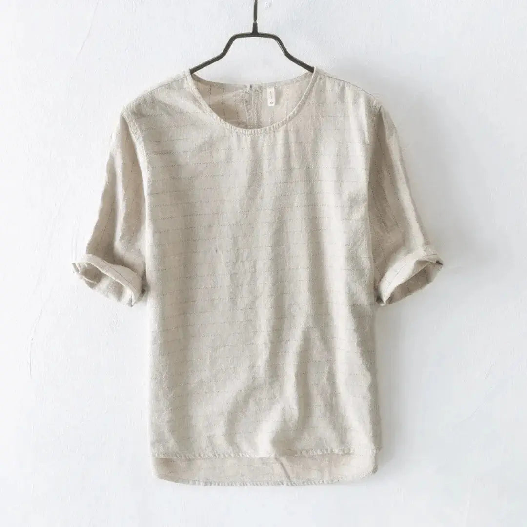 Geneva Linen Cotton T-Shirt Khaki