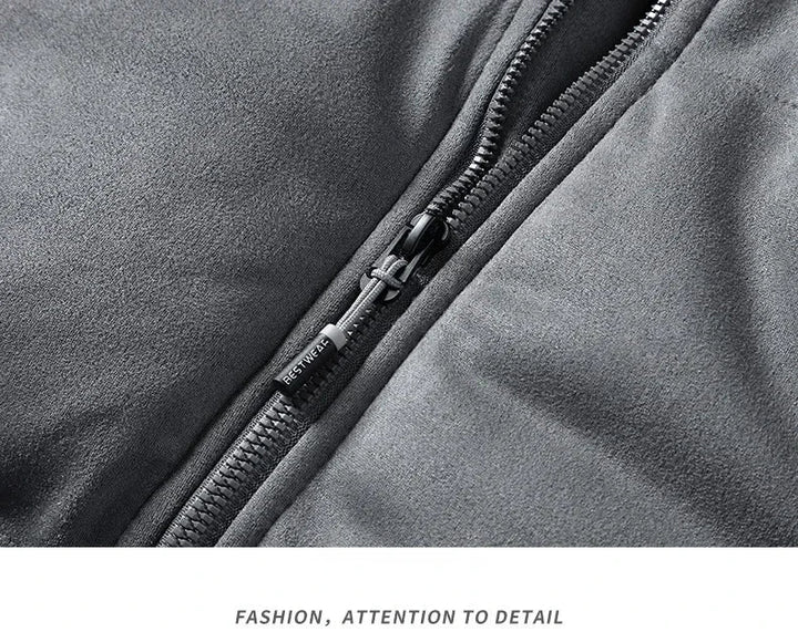 Thick Fleece-Lined Deerskin Velvet Parka – Men's Winter Jacket