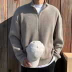 Half-Zip Sweater for Men Beige