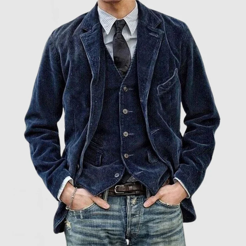 Timeless Vintage Jacket and Vest for Classic Style Blue
