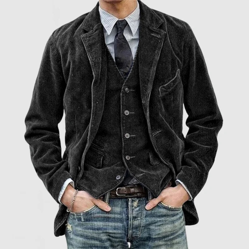 Timeless Vintage Jacket and Vest for Classic Style Black