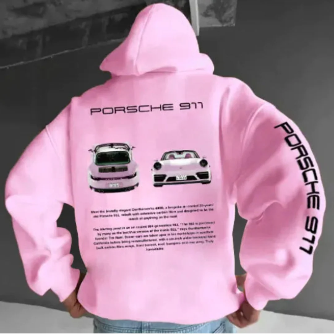 Oversized Graphic Hoodie - Stylish and Comfortable Pink B