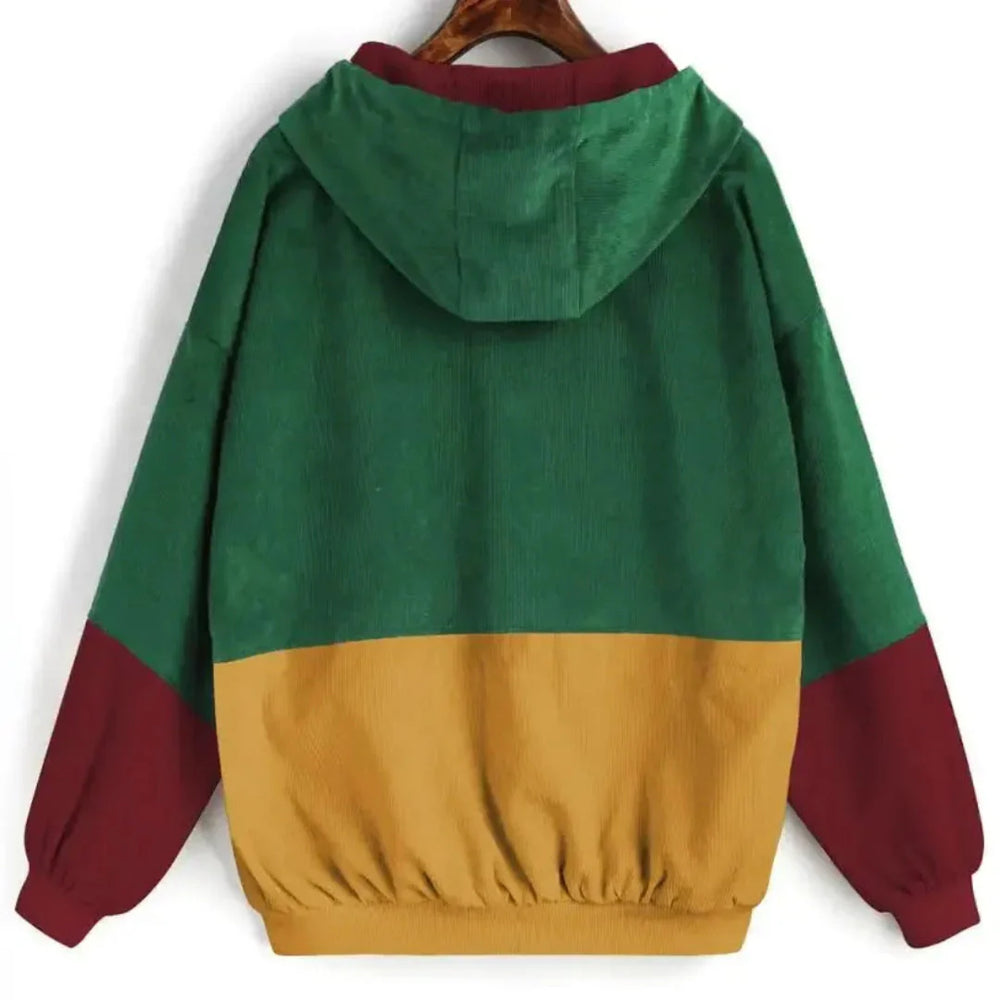 Tri-Color Patchwork Corduroy Jacket