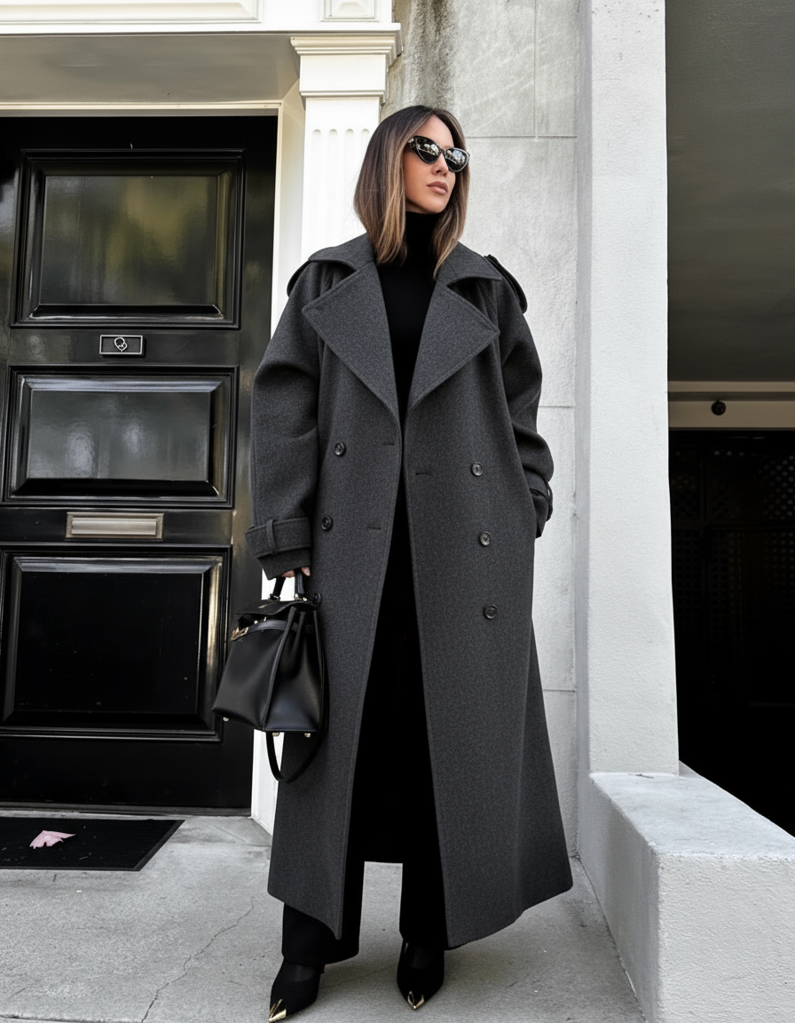 Tricot Trench Coat - Stylish & Versatile Outerwear Grey