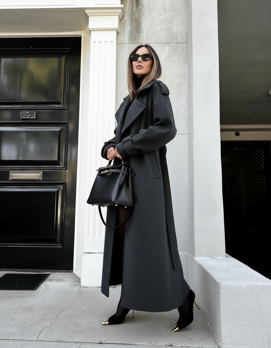 Tricot Trench Coat - Stylish & Versatile Outerwear Burgundy