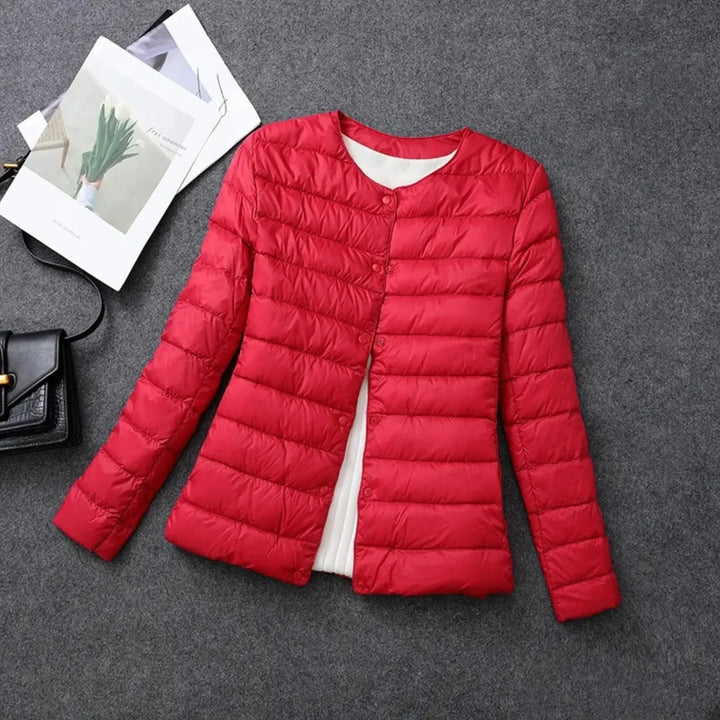 Ultra-Light Quilted Down Jacket for Women Red