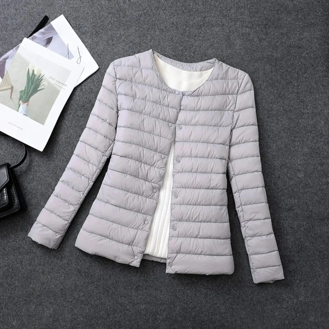 Ultra-Light Quilted Down Jacket for Women Gray