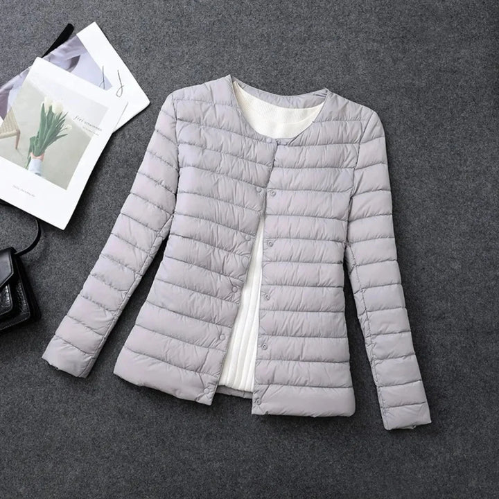 Ultra-Light Quilted Down Jacket for Women Gray