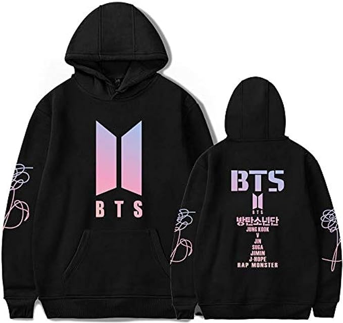 Unisex Kpop Concert Hoodie Casual Wear And Cosplay Pride Black