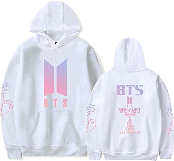 Unisex Kpop Concert Hoodie Casual Wear And Cosplay Pride White