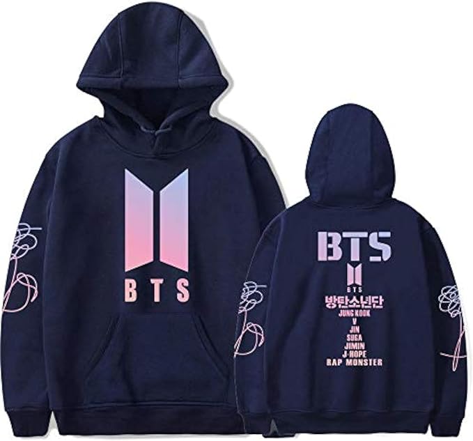 Unisex Kpop Concert Hoodie Casual Wear And Cosplay Pride Navy-Blue