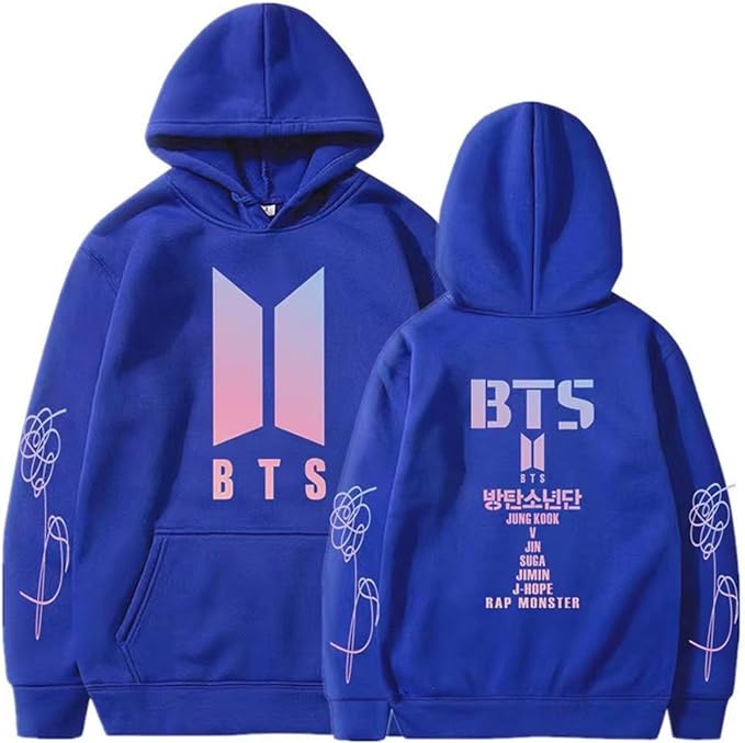 Unisex Kpop Concert Hoodie Casual Wear And Cosplay Pride Blue