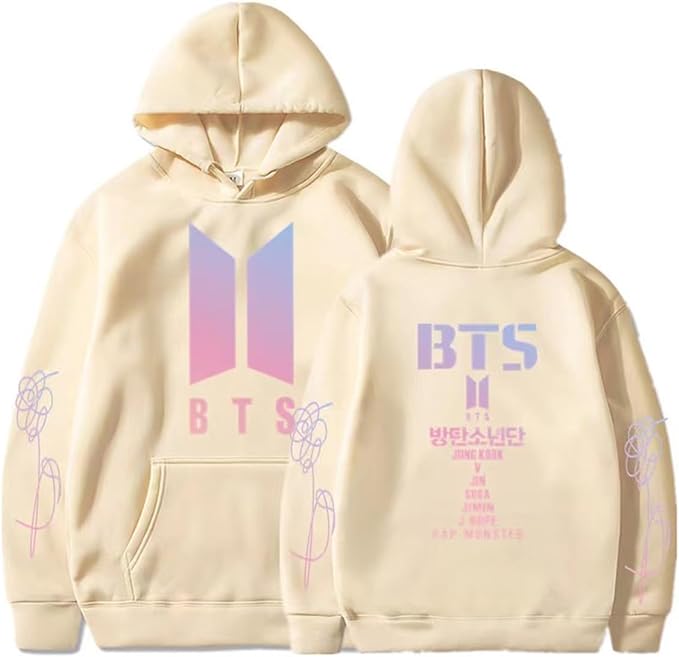 Unisex Kpop Concert Hoodie Casual Wear And Cosplay Pride Beige