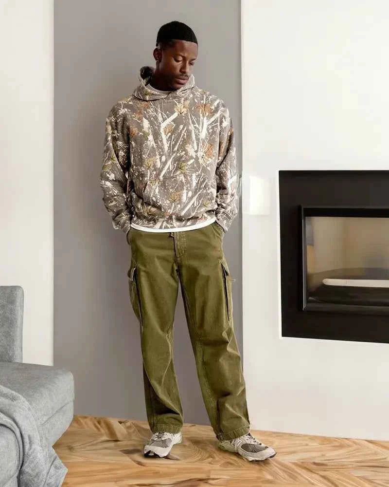 Unisex Oversized Camouflage Hoodie For Men Women Everyday Dark Camo