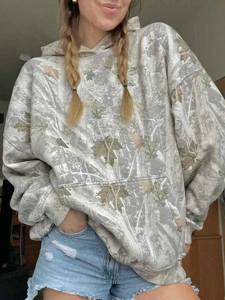 Unisex Oversized Camouflage Hoodie For Men Women Everyday Light Camo