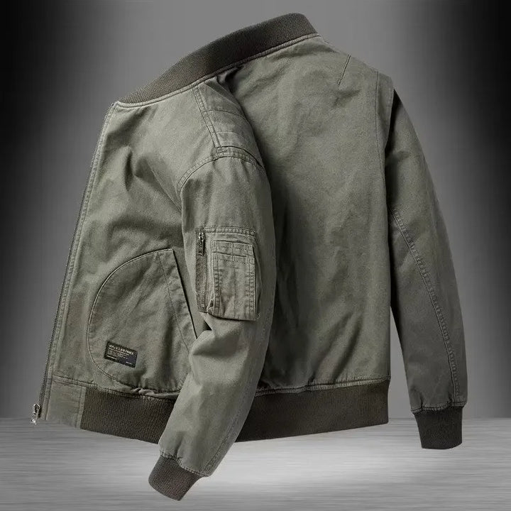 Unisex Vintage Loose-Fit Cotton Bomber Jacket – Lightweight Street Style