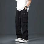 Men's Multi-Pocket Cargo Pants for Street Style Black
