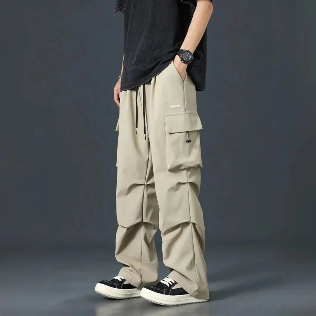 Men's Multi-Pocket Cargo Pants for Street Style Khaki