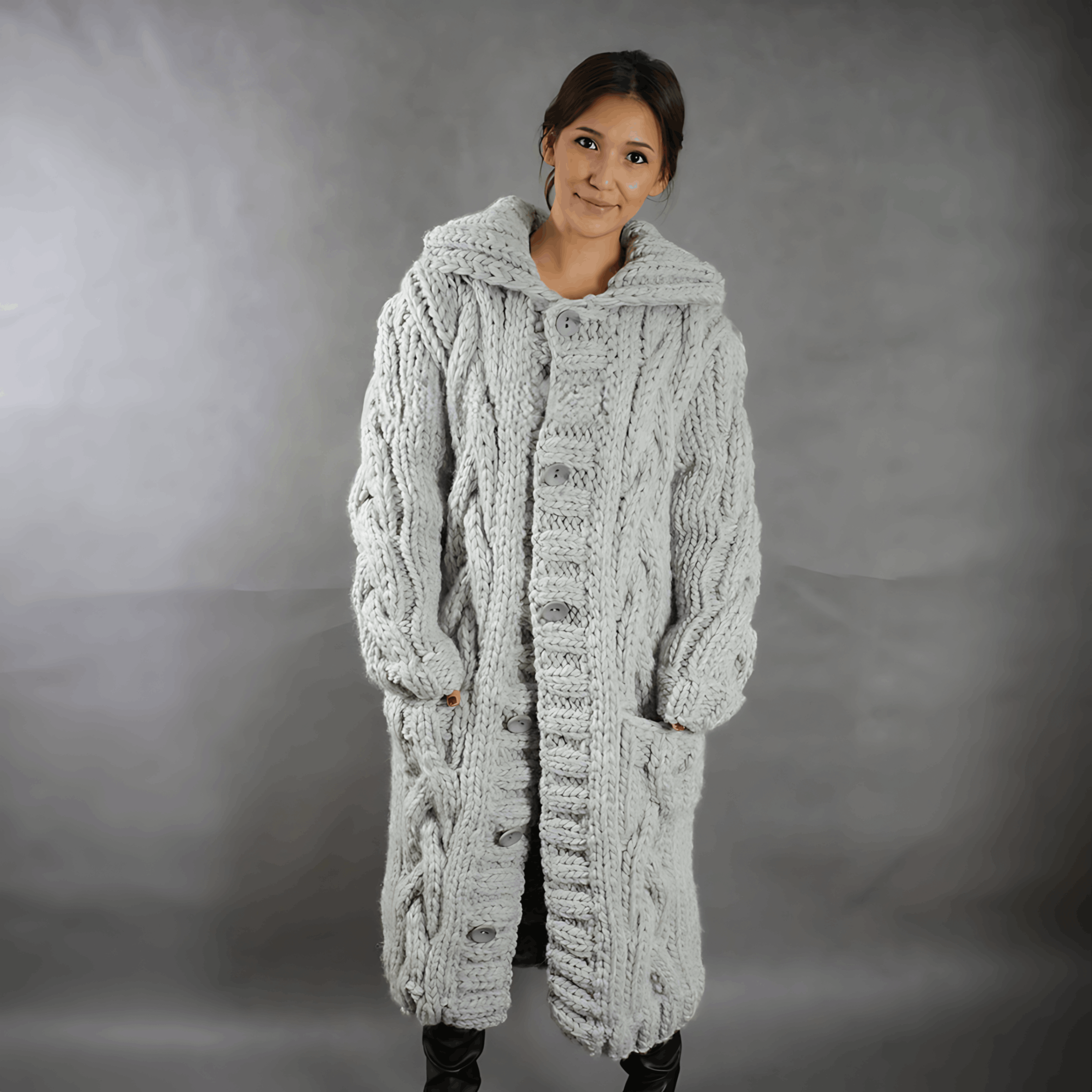 Plus Size Knee-Length Cardigan for Ultimate Comfort and Warmth