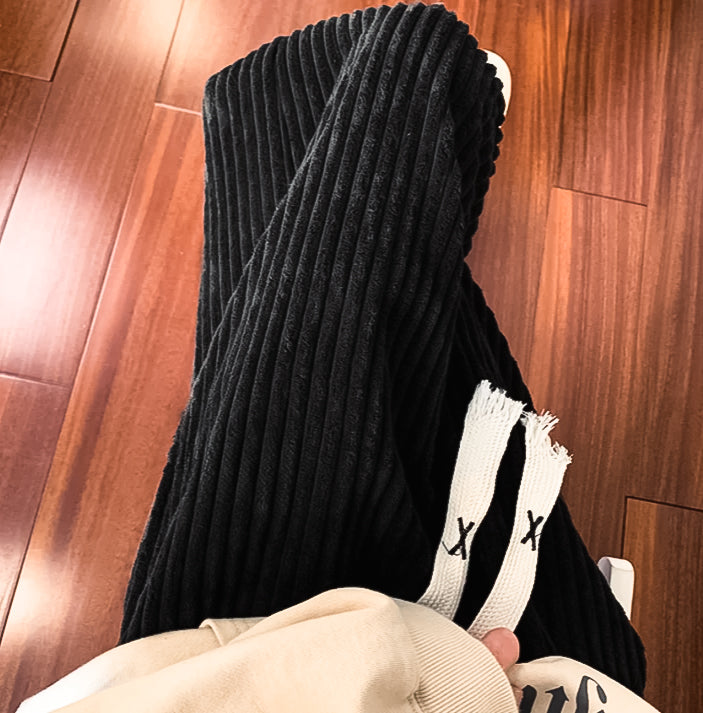 Men's Relaxed Fit Vintage Corduroy Sweatpants with Drawstring