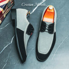 Men's Suede Leather Dress Shoes - Maverick Style Grey