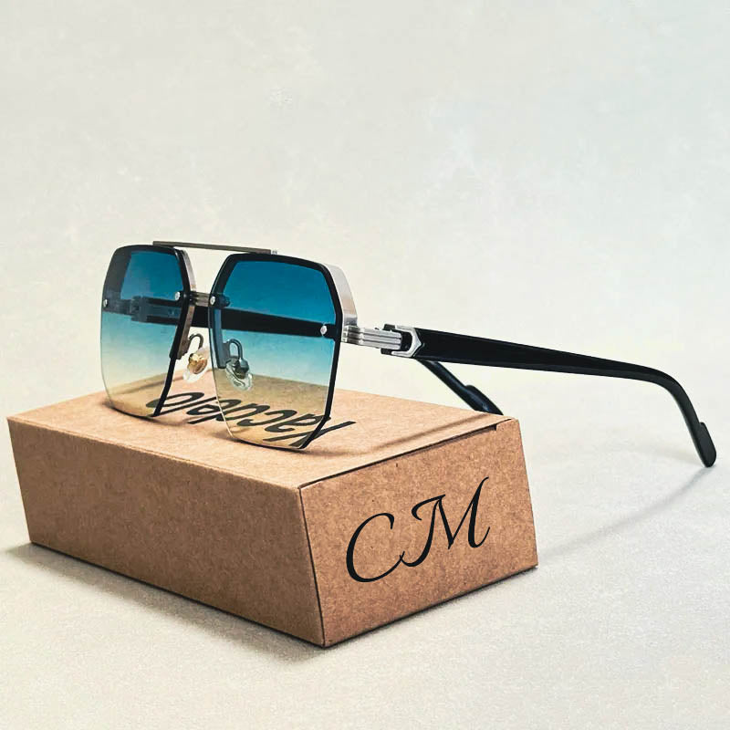 Jupiter Rimless Vintage Sunglasses – UV400 Semi-Rimless Unisex Eyewear